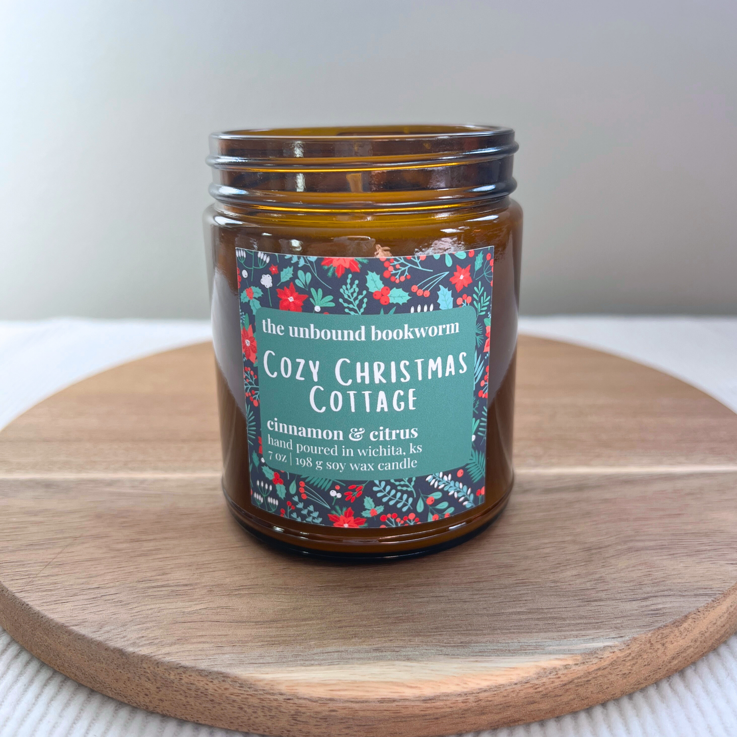 Cozy Christmas Cottage | 7 oz Soy Book Candle