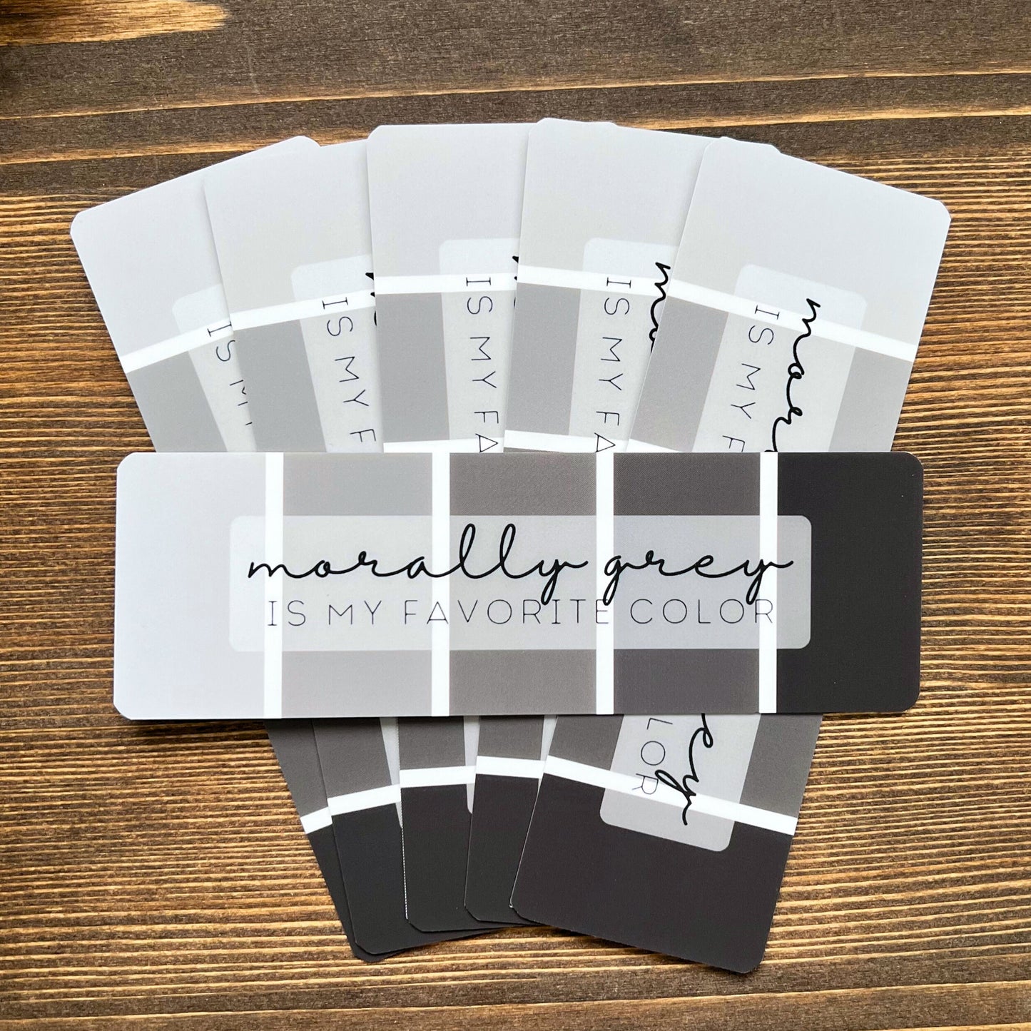 Morally Grey Soft-Touch Bookmark