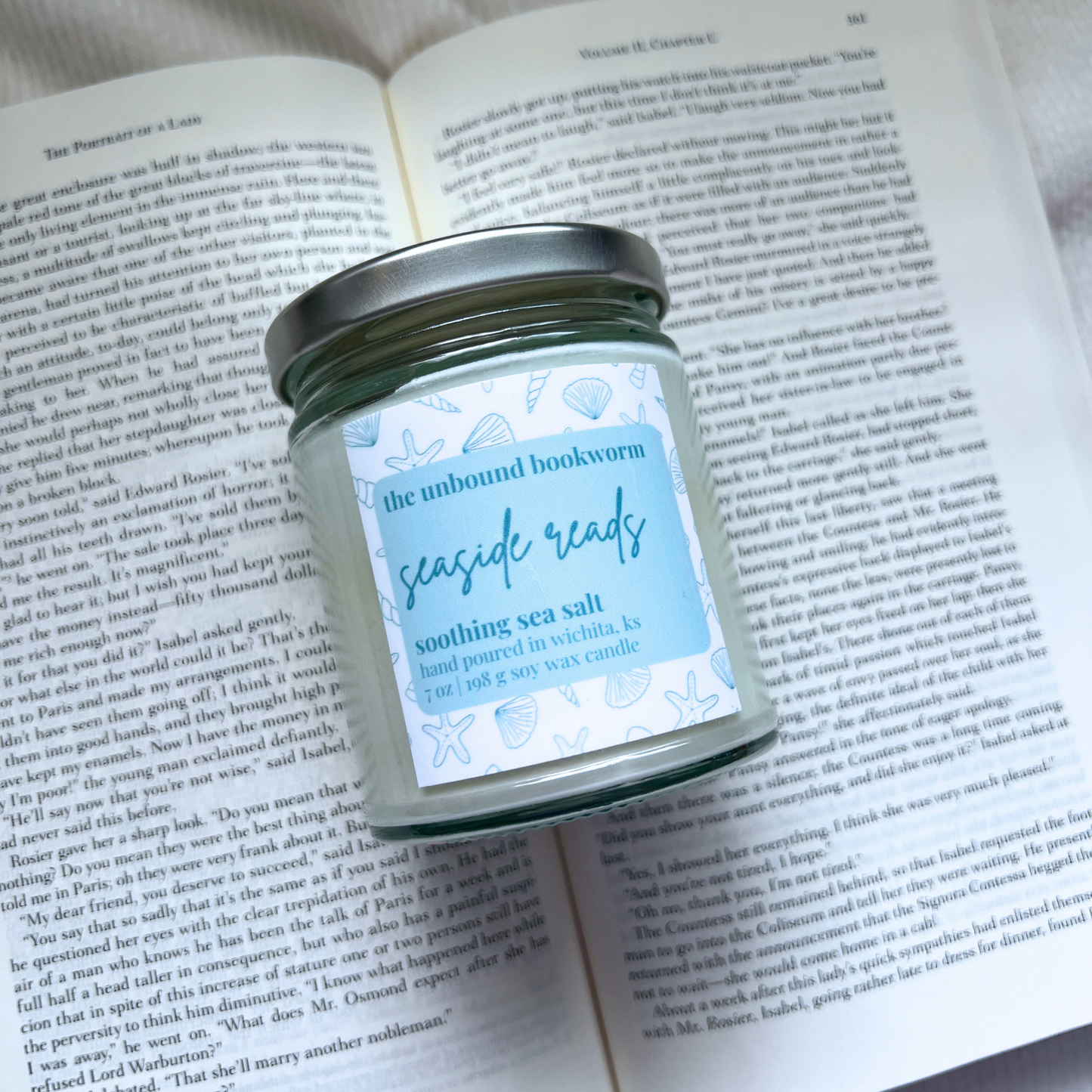 Seaside Reads Book Candle | 7 oz Soy Candle
