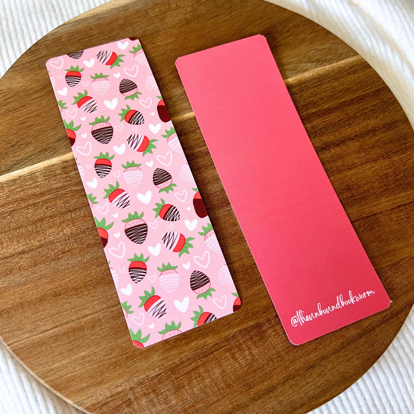 Chocolate Covered Strawberry Soft-Touch, Double-Sided Bookmark