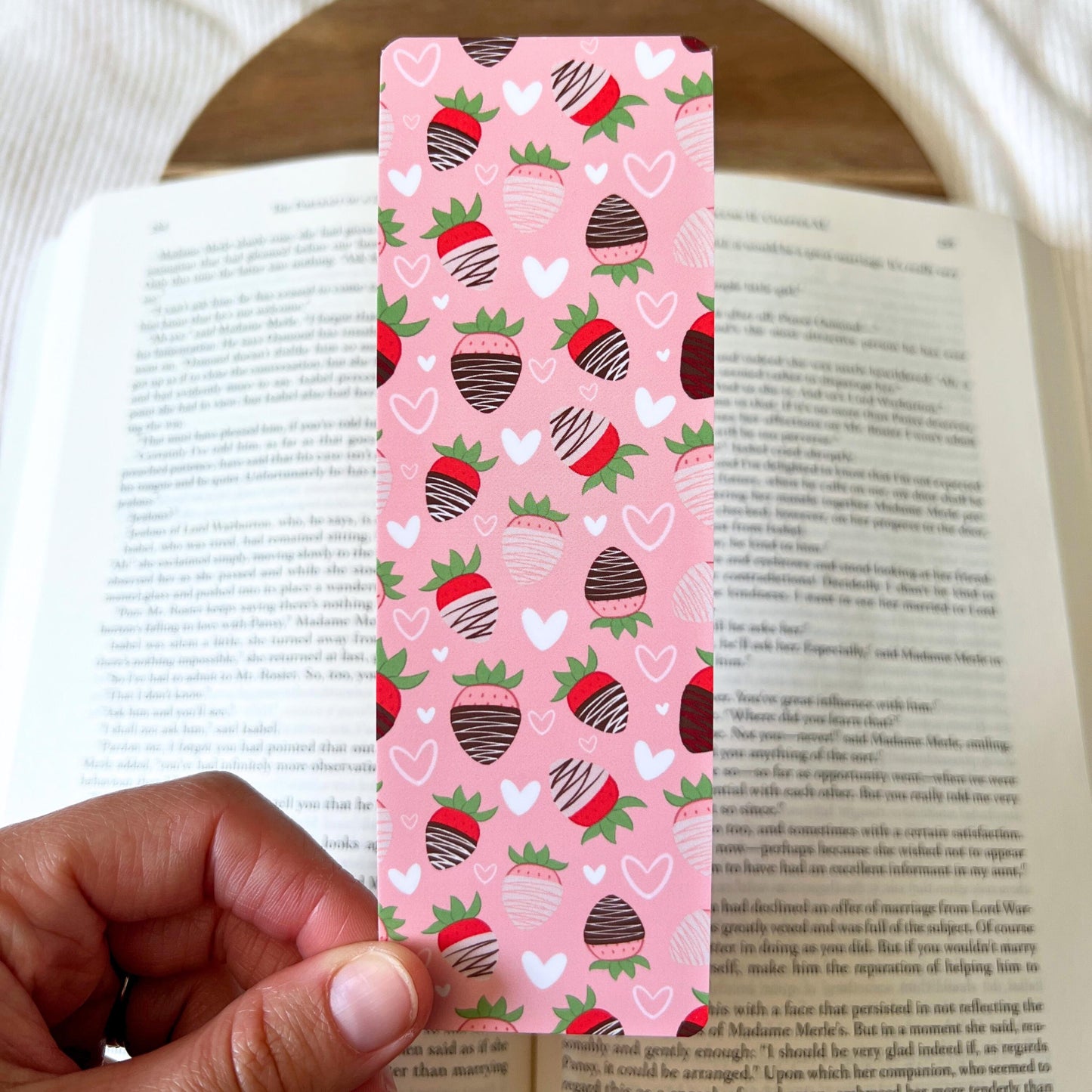Chocolate Covered Strawberry Soft-Touch, Double-Sided Bookmark