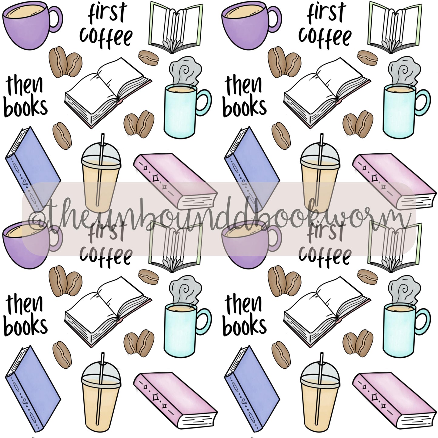 First Coffee, Then Books Laminated Bookmark