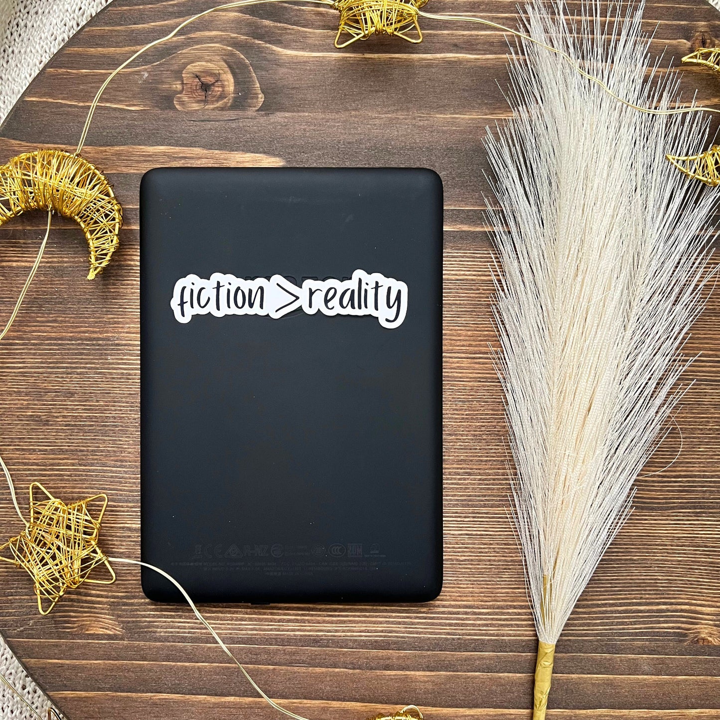 Fiction > Reality Sarcastic Bookish Sticker |