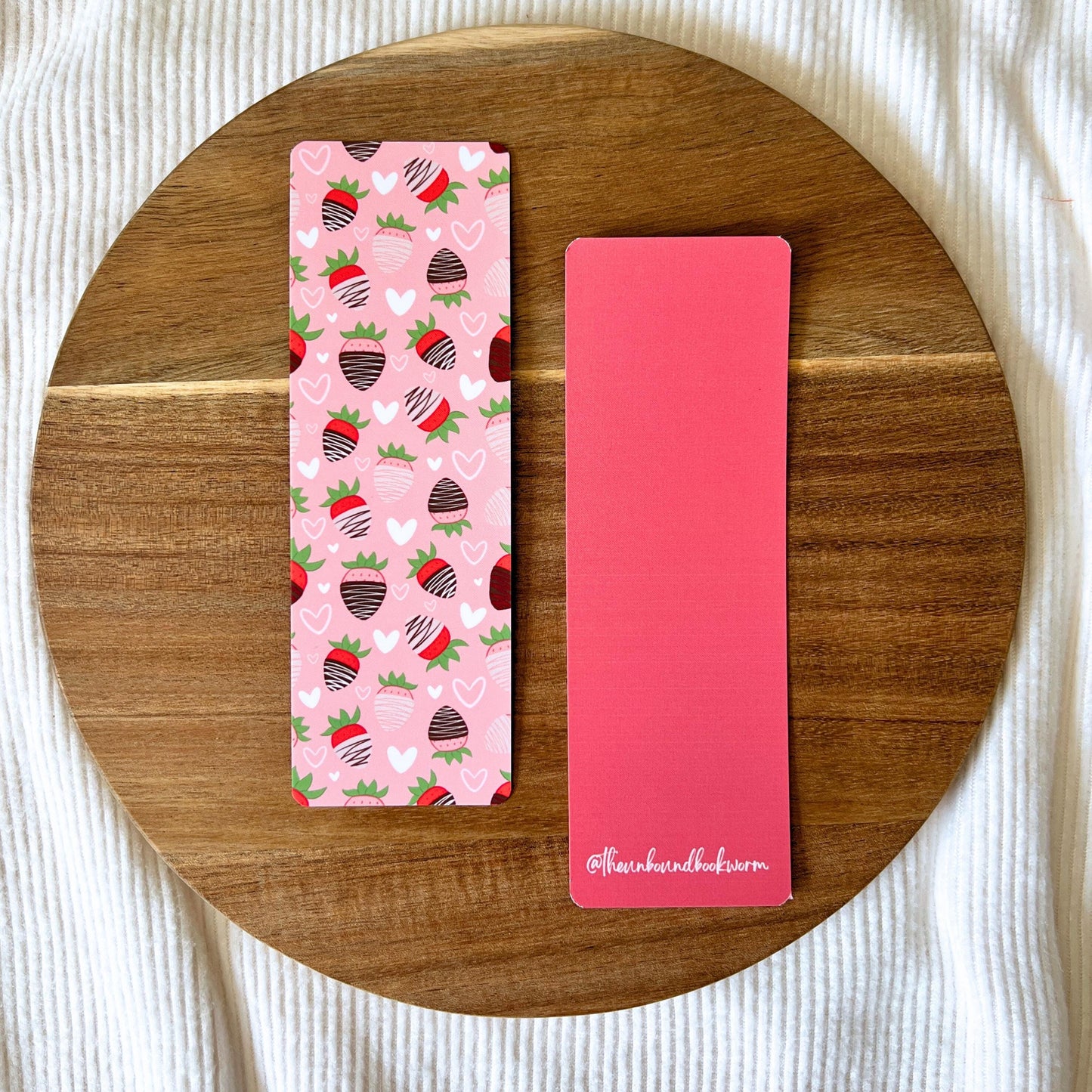 Chocolate Covered Strawberry Soft-Touch, Double-Sided Bookmark
