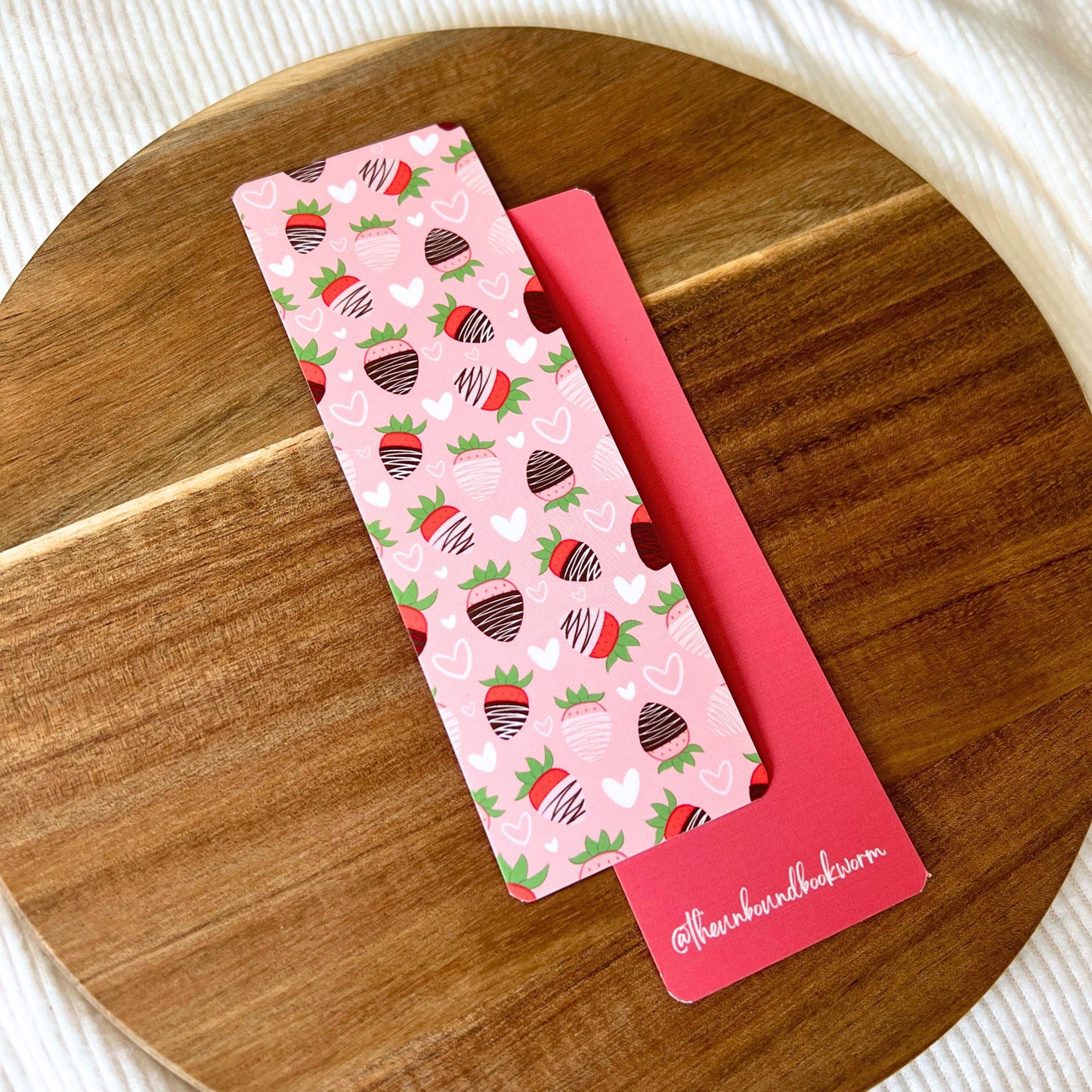 Chocolate Covered Strawberry Soft-Touch, Double-Sided Bookmark