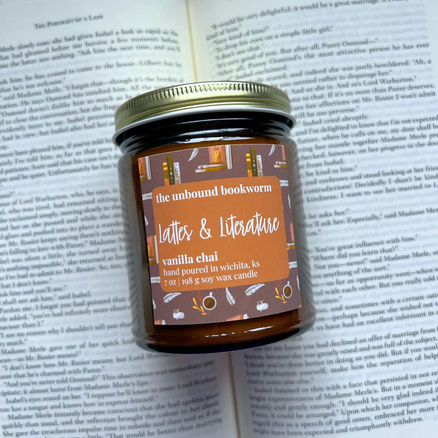 Lattes & Literature Fall Candle | 7 oz Soy Candle