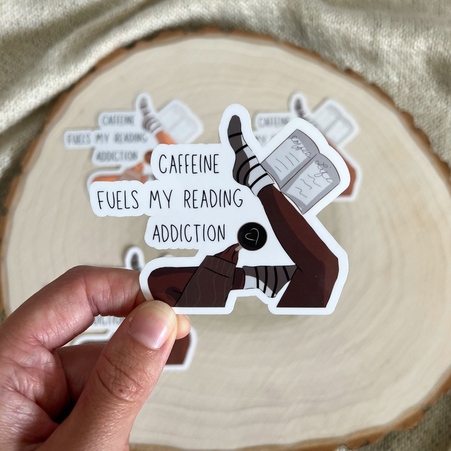 Caffeine Fuels My Reading Addiction Bookish Sticker