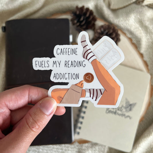 Caffeine Fuels My Reading Addiction Bookish Sticker