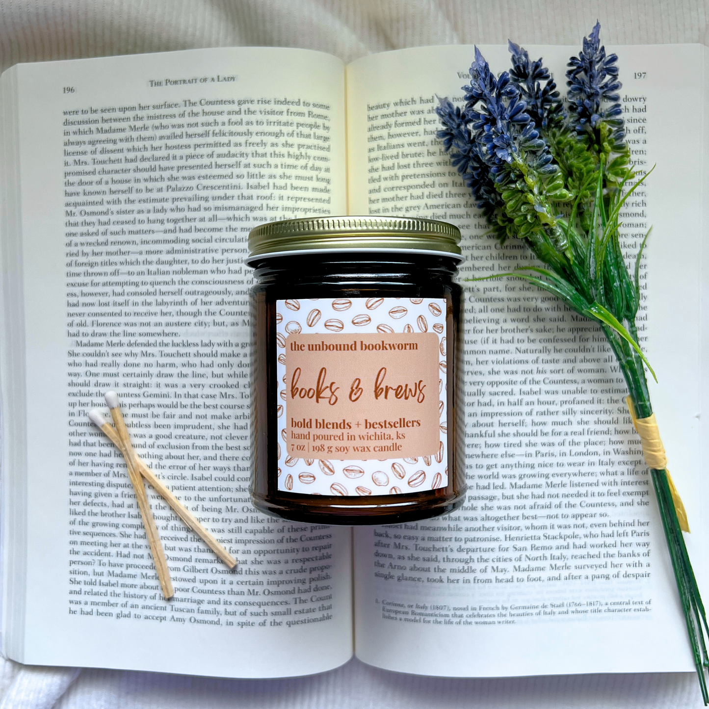 Books & Brews Soy Candle | 7 oz Book Candle