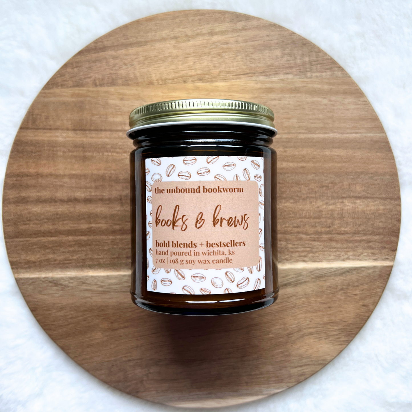 Books & Brews Soy Candle | 7 oz Book Candle