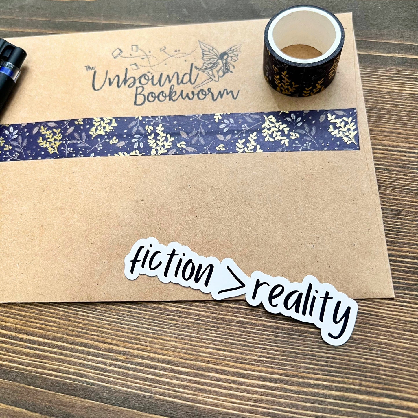 Fiction > Reality Sarcastic Bookish Sticker |