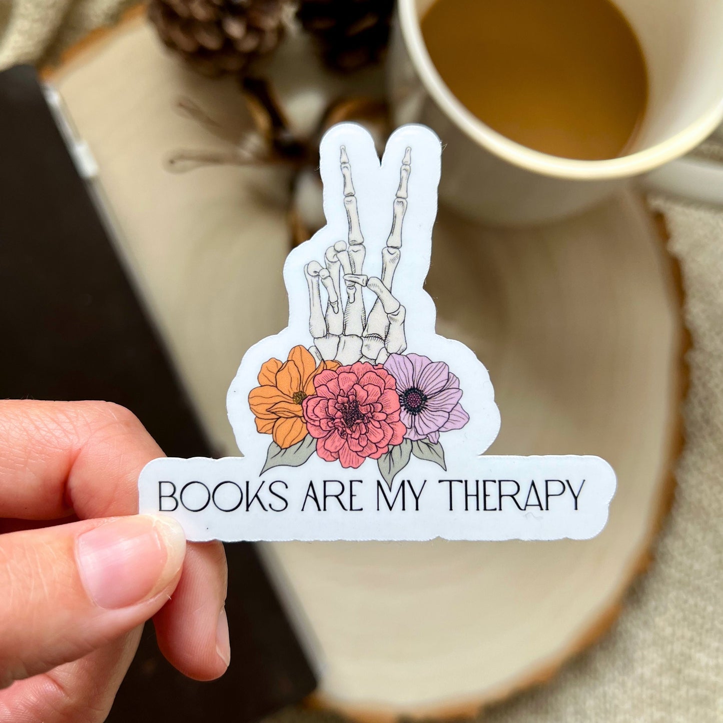 Books Are My Therapy Bookish Sticker