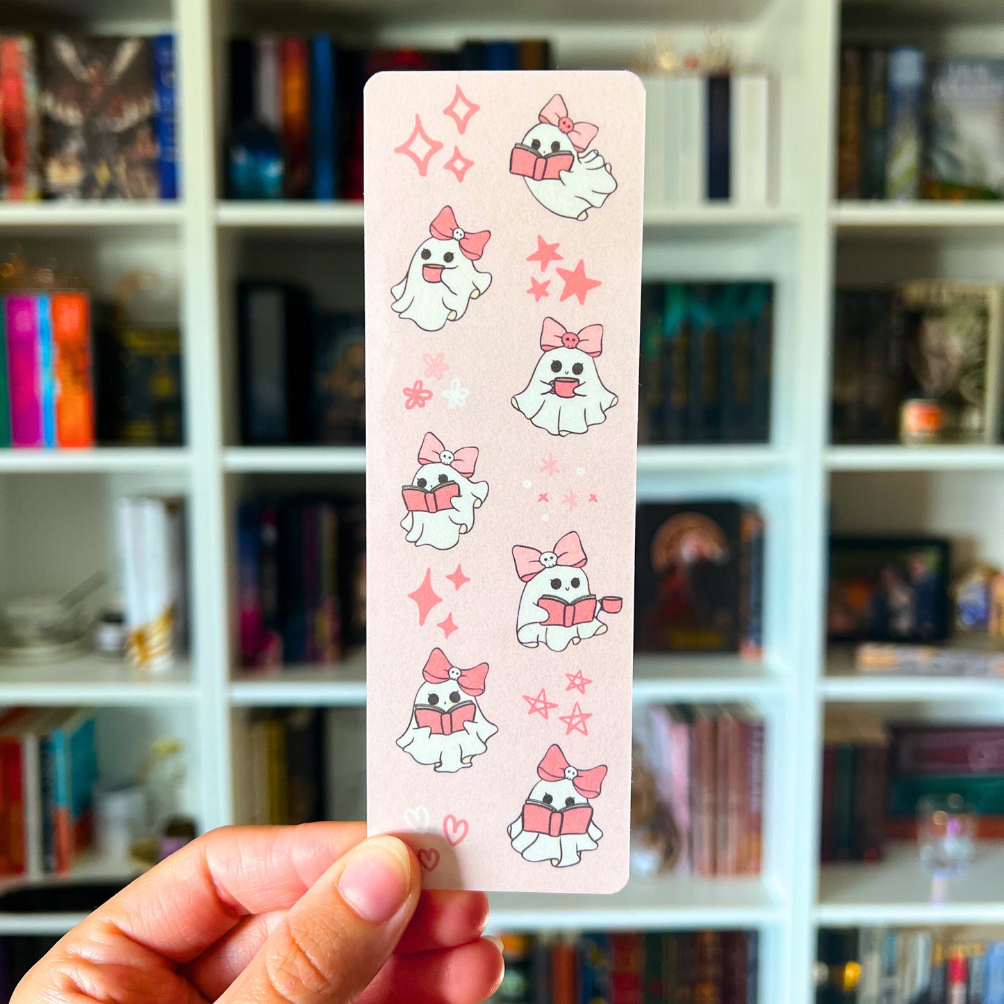 Pink Ghostie Laminated Bookmark