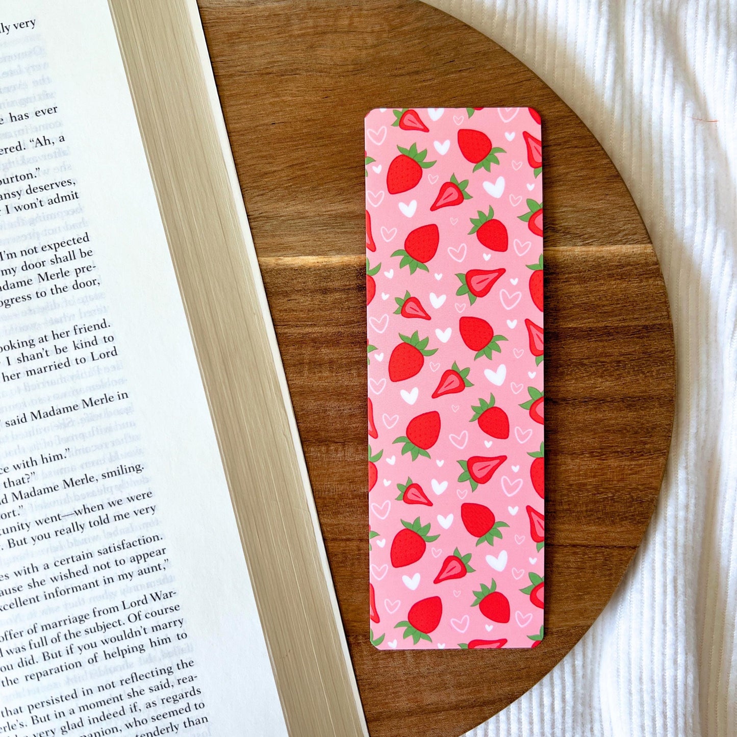 Sweet Strawberry Soft-Touch Bookmark