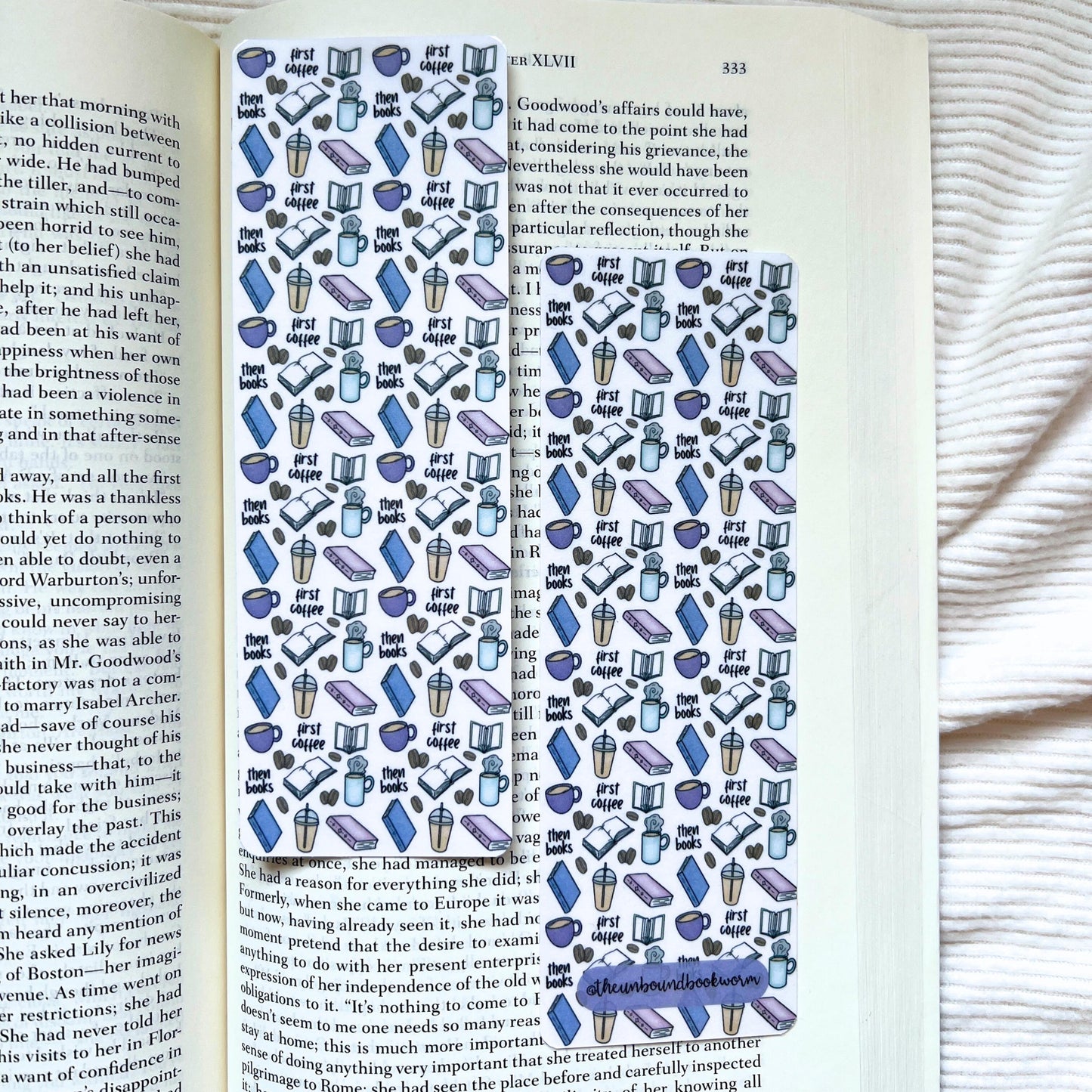 First Coffee, Then Books Laminated Bookmark