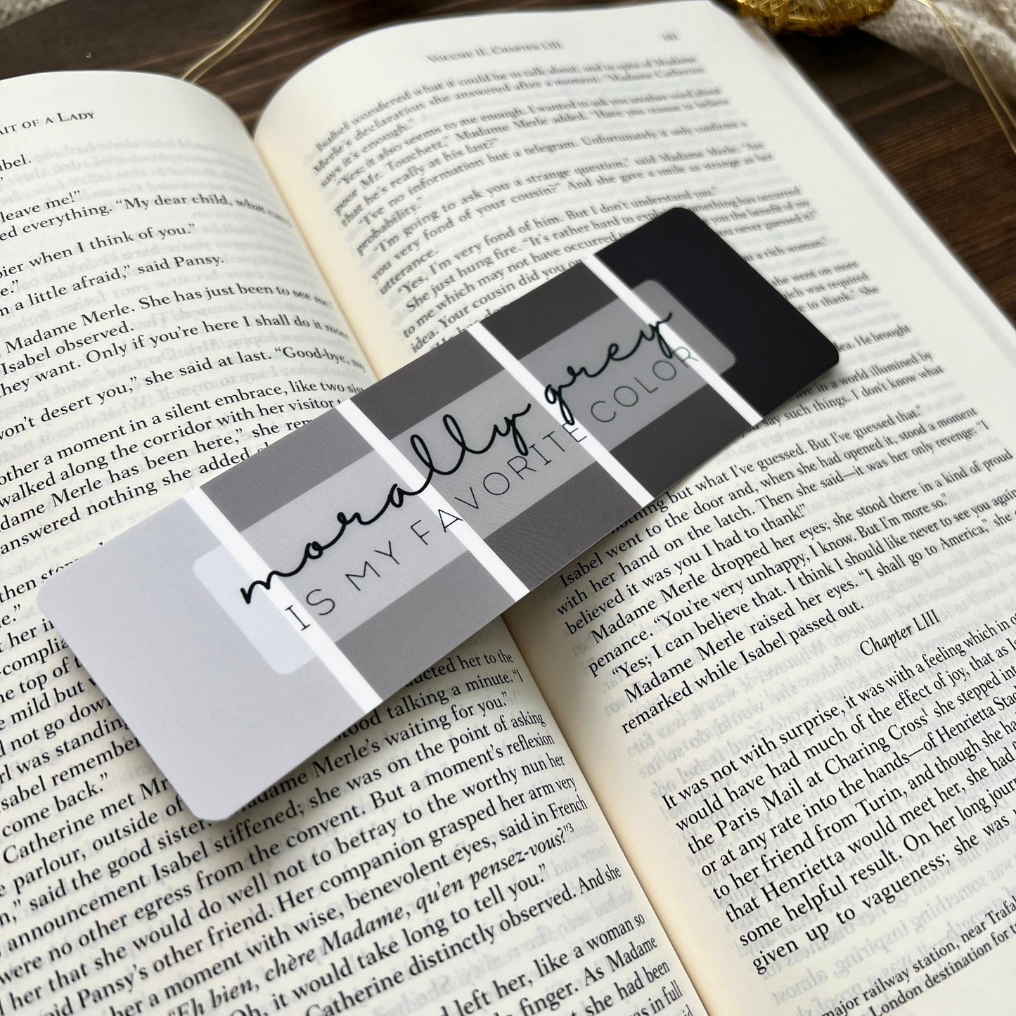 Morally Grey Soft-Touch Bookmark