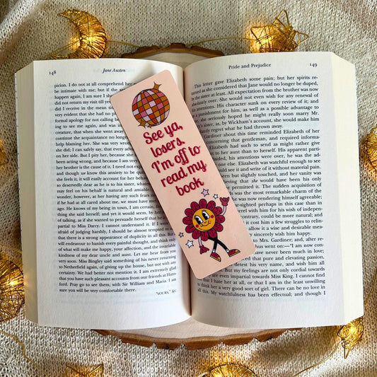 See Ya Losers | Sassy Retro Pink Bookmark