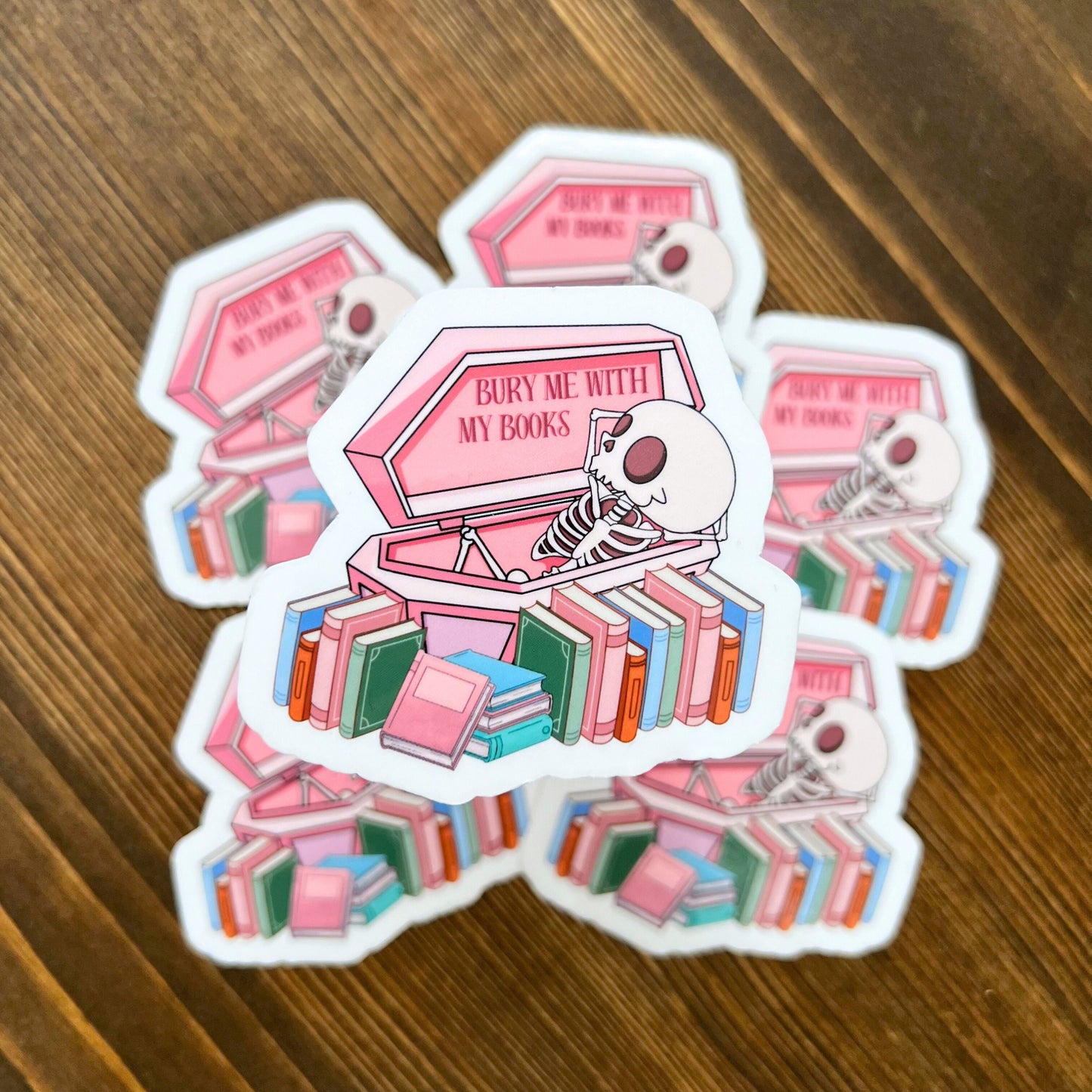 Bury Me With My Bookish Kawaii Sticker