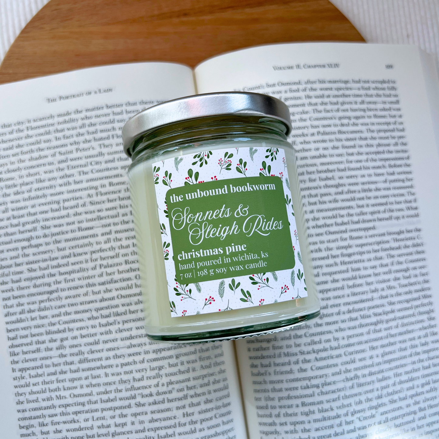 Sonnets & Sleigh Rides | 7 oz Soy Book Candle