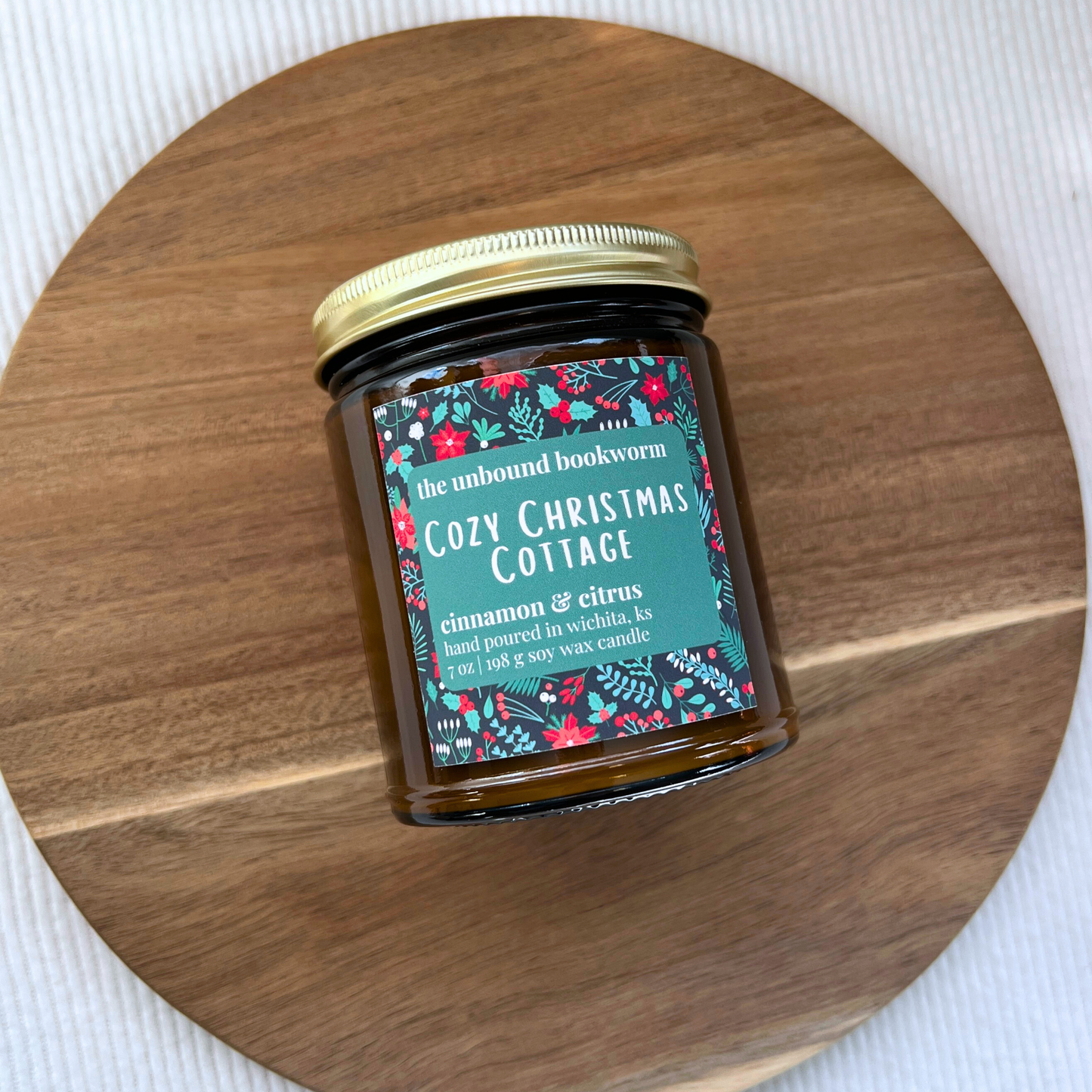 Cozy Christmas Cottage | 7 oz Soy Book Candle