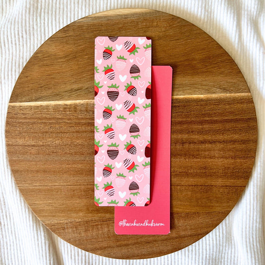 Chocolate Covered Strawberry Soft-Touch, Double-Sided Bookmark