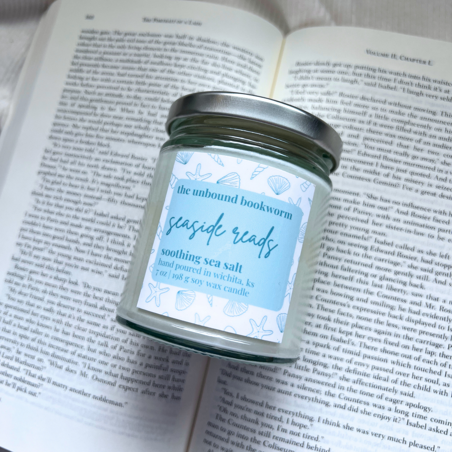 Seaside Reads Book Candle | 7 oz Soy Candle