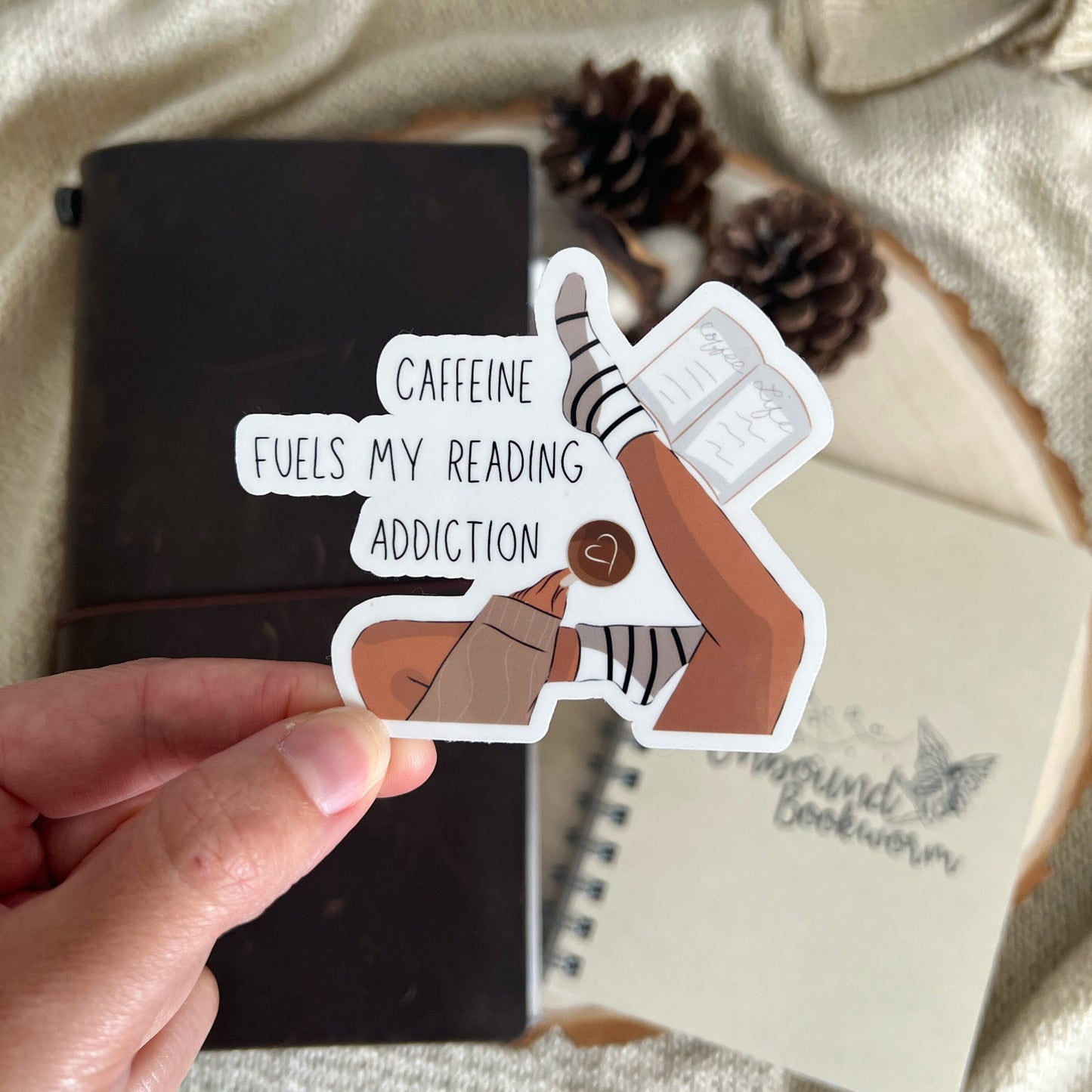 Caffeine Fuels My Reading Addiction Bookish Sticker