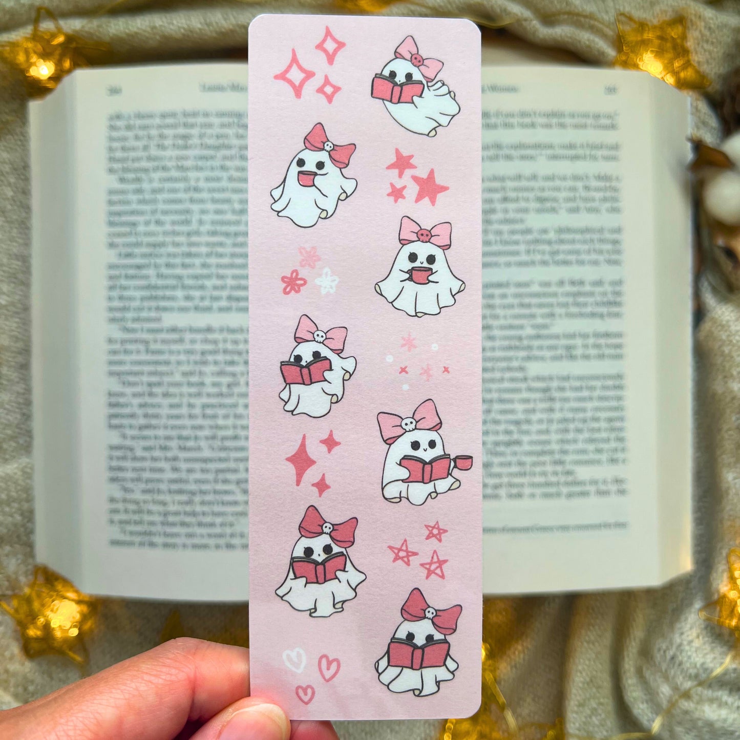 Pink Ghostie Laminated Bookmark