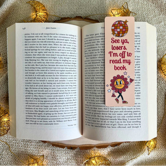 See Ya Losers | Sassy Retro Pink Bookmark
