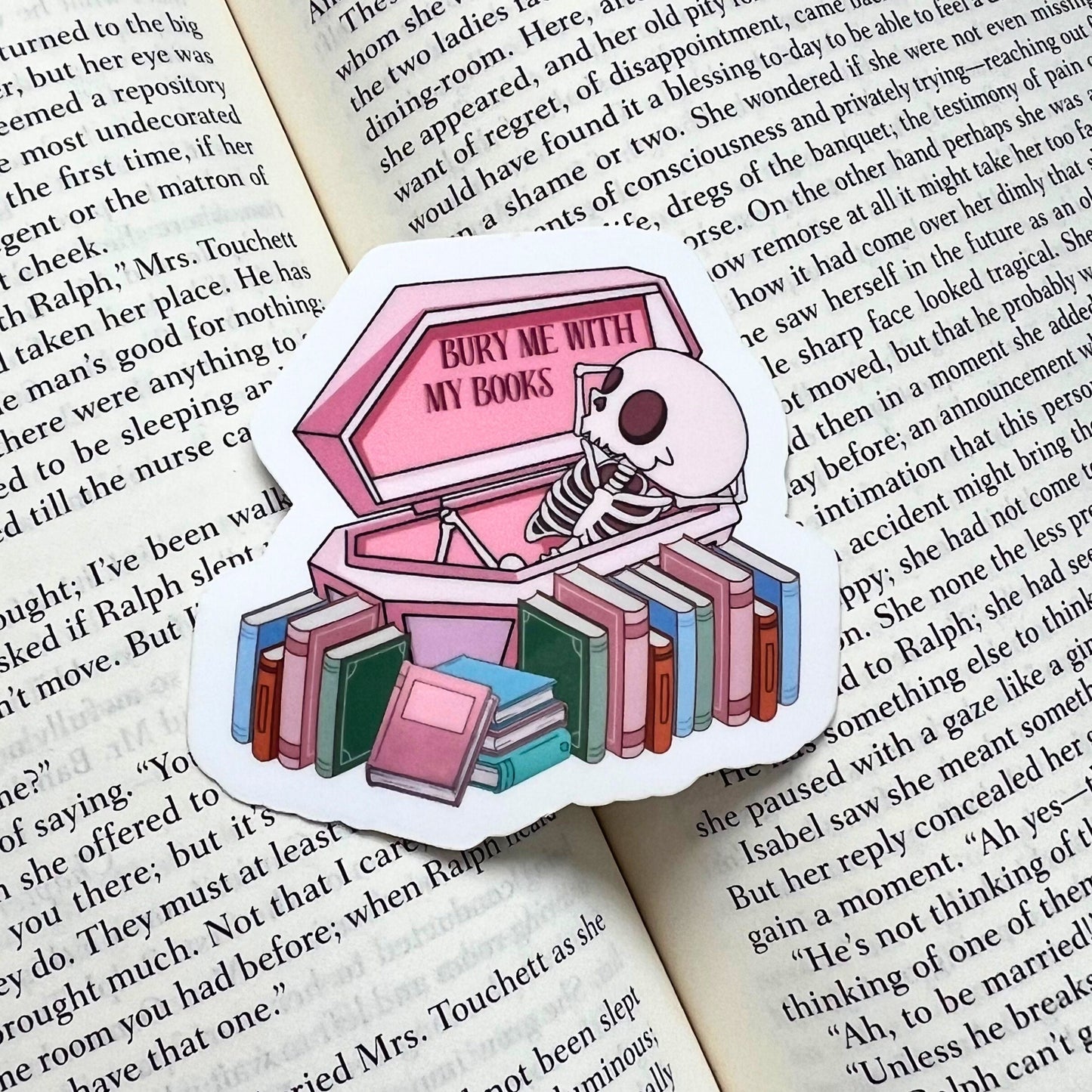 Bury Me With My Bookish Kawaii Sticker