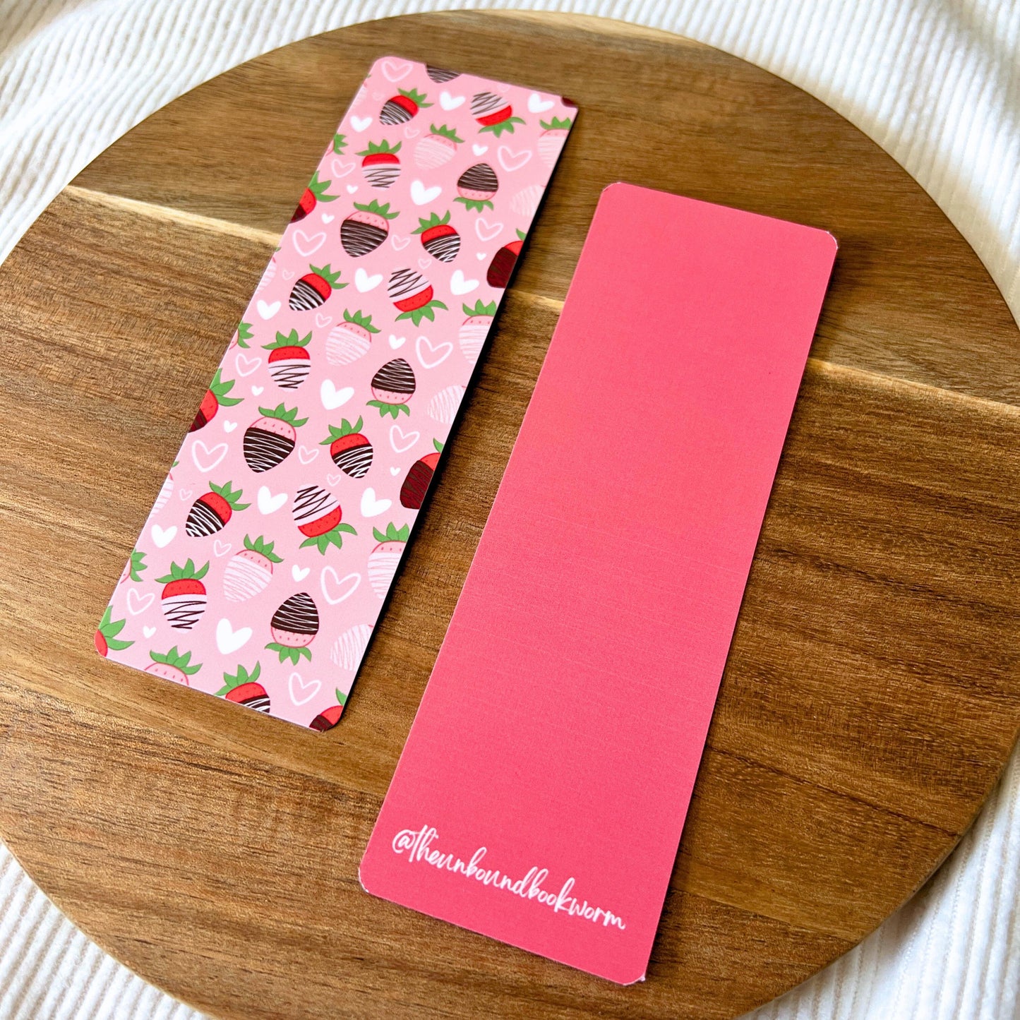 Chocolate Covered Strawberry Soft-Touch, Double-Sided Bookmark