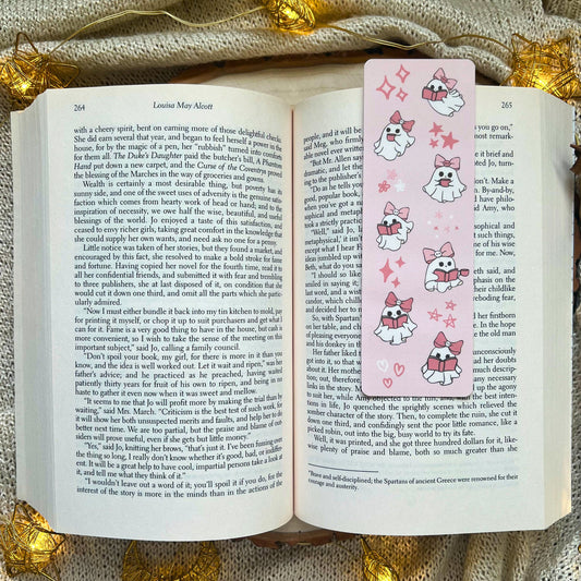 Pink Ghostie Laminated Bookmark