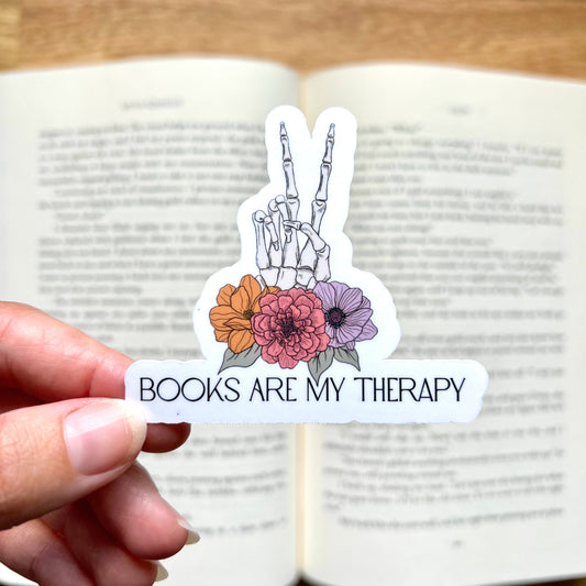 Books Are My Therapy Bookish Sticker