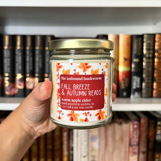 Fall Breeze & Autumn Reads Book Candle | 7 oz Soy Candle
