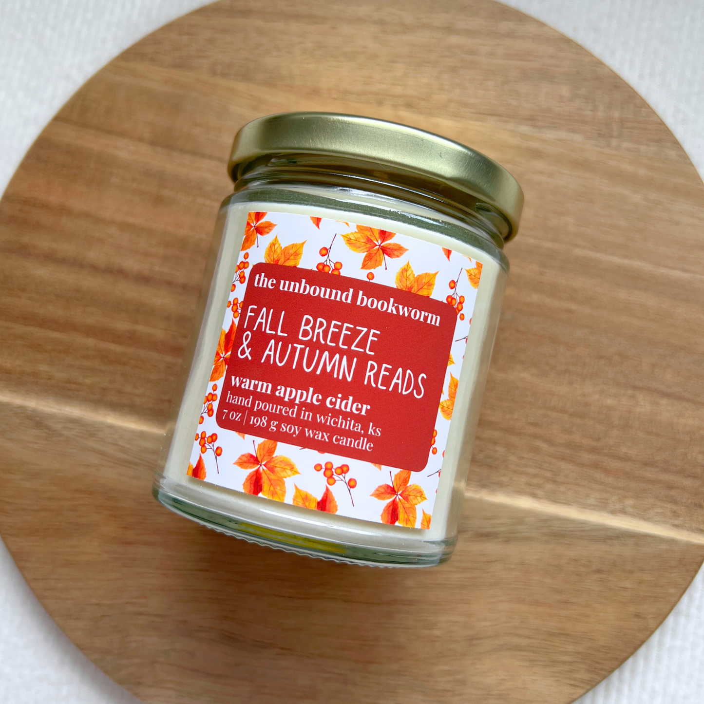 Fall Breeze & Autumn Reads Book Candle | 7 oz Soy Candle