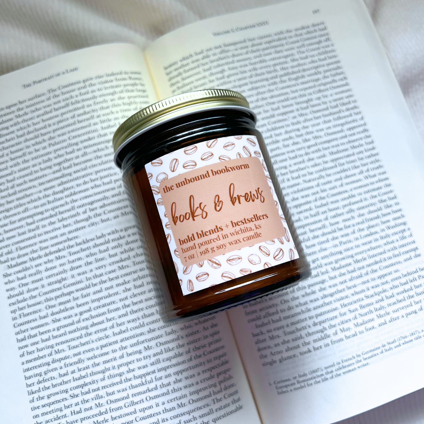Books & Brews Soy Candle | 7 oz Book Candle