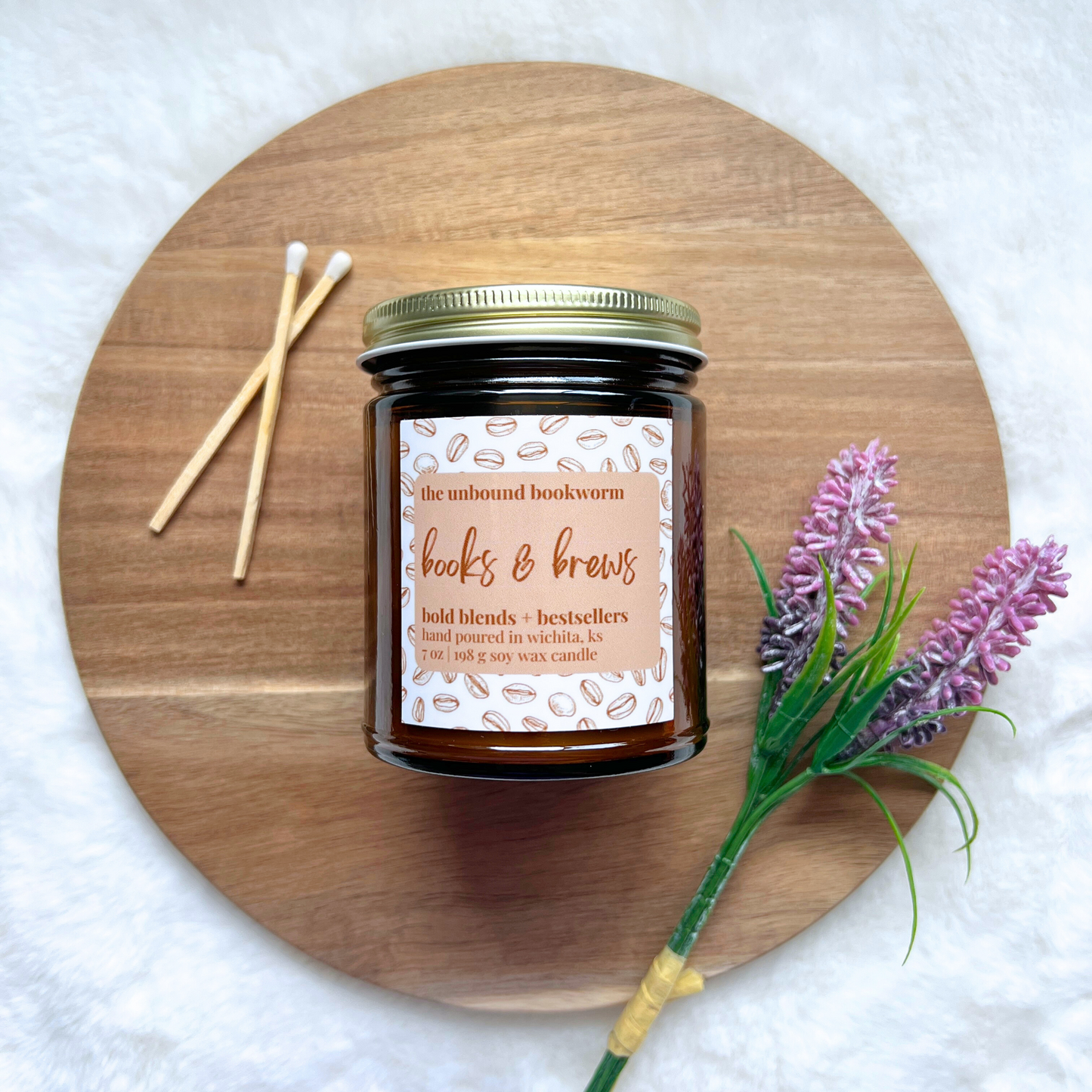 Books & Brews Soy Candle | 7 oz Book Candle