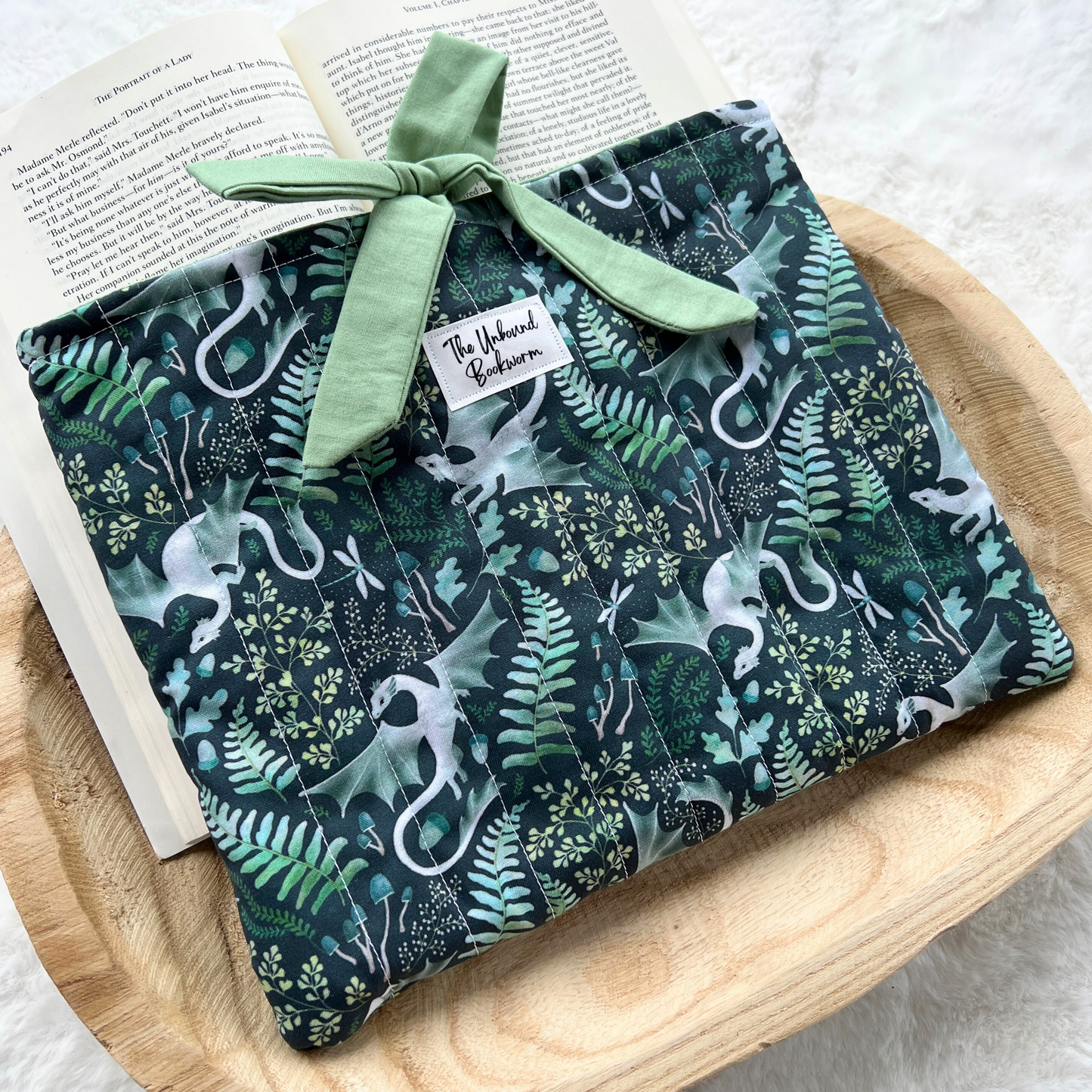 Botanical Dragons Bow Book Sleeve