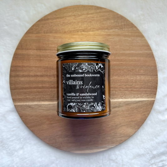 Villains & Violence Book Candle | 7 oz Soy Candle
