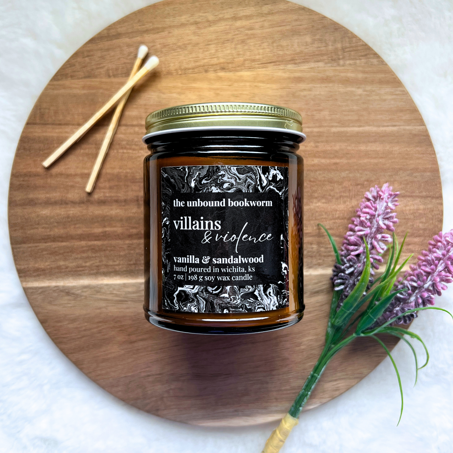 Villains & Violence Book Candle | 7 oz Soy Candle