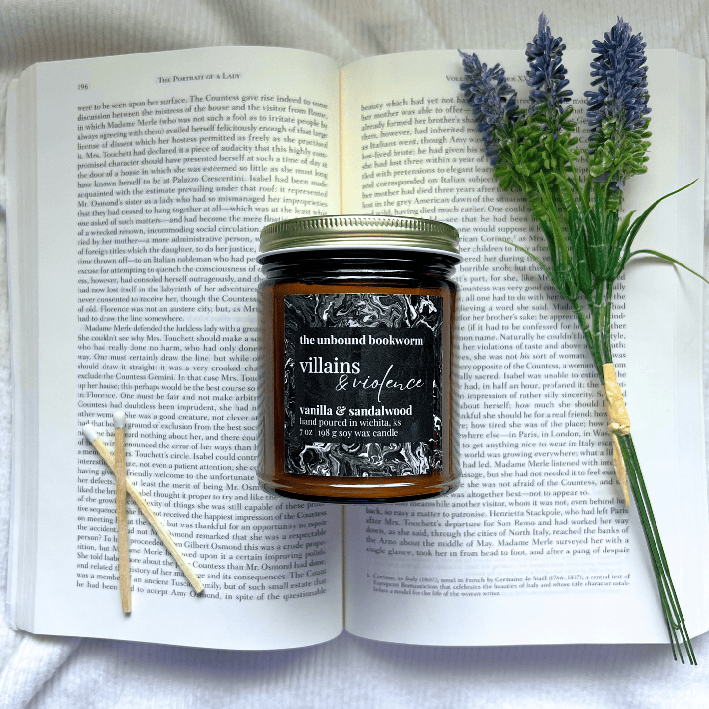 Villains & Violence Book Candle | 7 oz Soy Candle