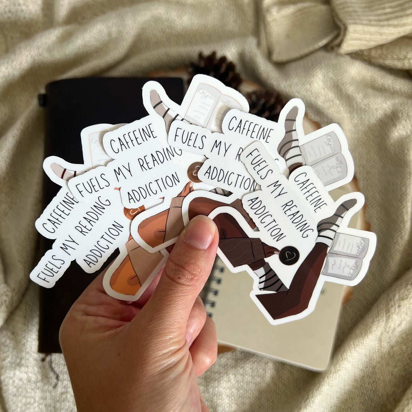 Caffeine Fuels My Reading Addiction Bookish Sticker