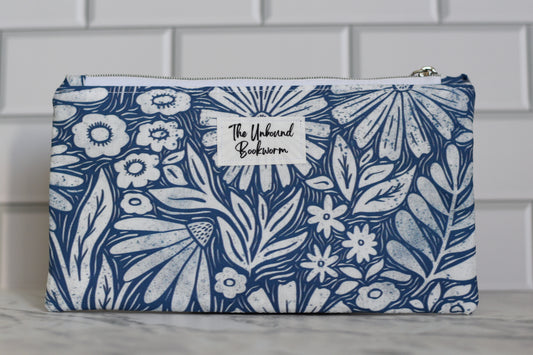 Blue Botanical Pencil Case