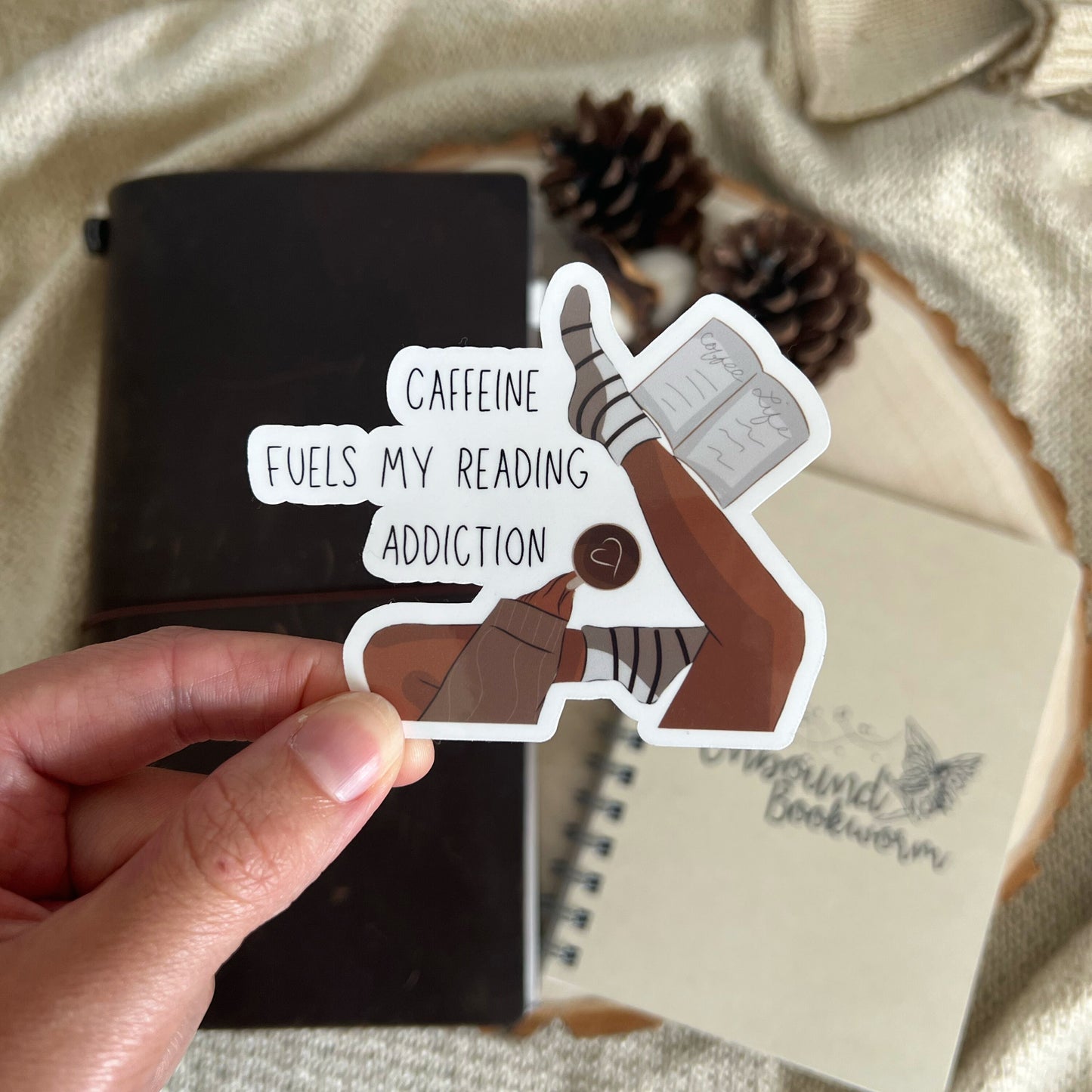 Caffeine Fuels My Reading Addiction Bookish Sticker