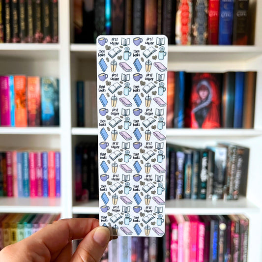First Coffee, Then Books Laminated Bookmark