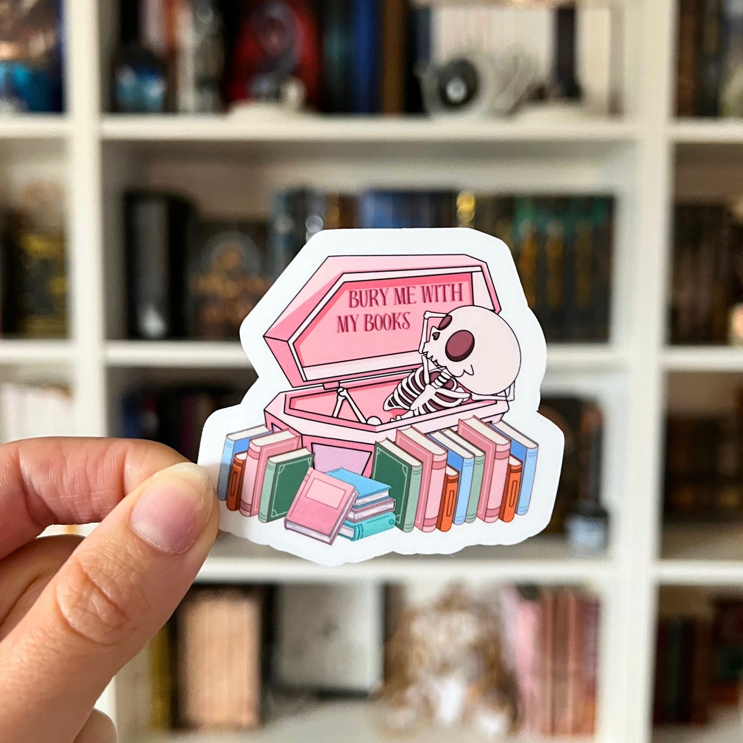 Bury Me With My Bookish Kawaii Sticker