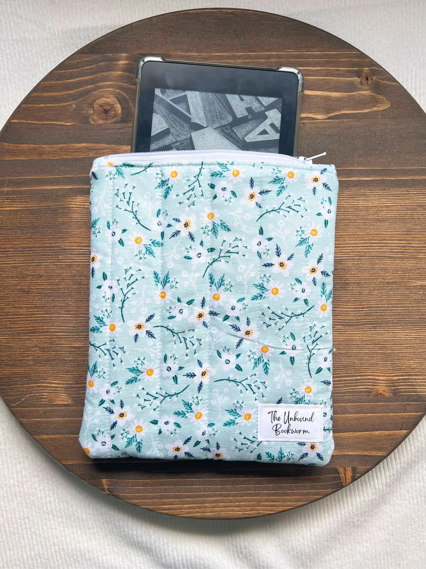 Mint Floral Kindle Sleeve
