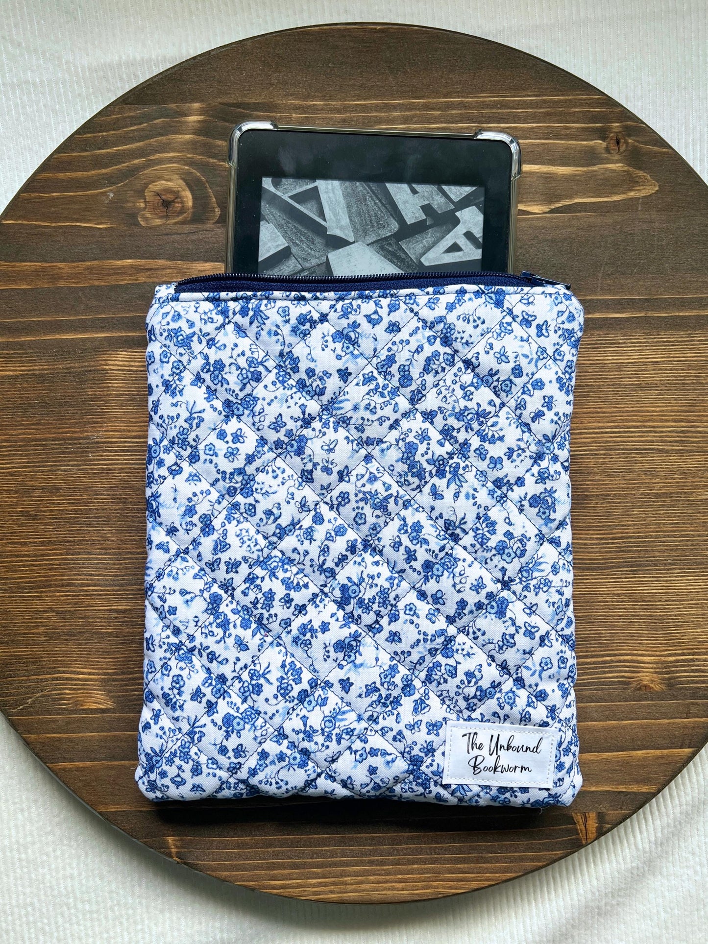 Blue Floral Kindle Sleeve