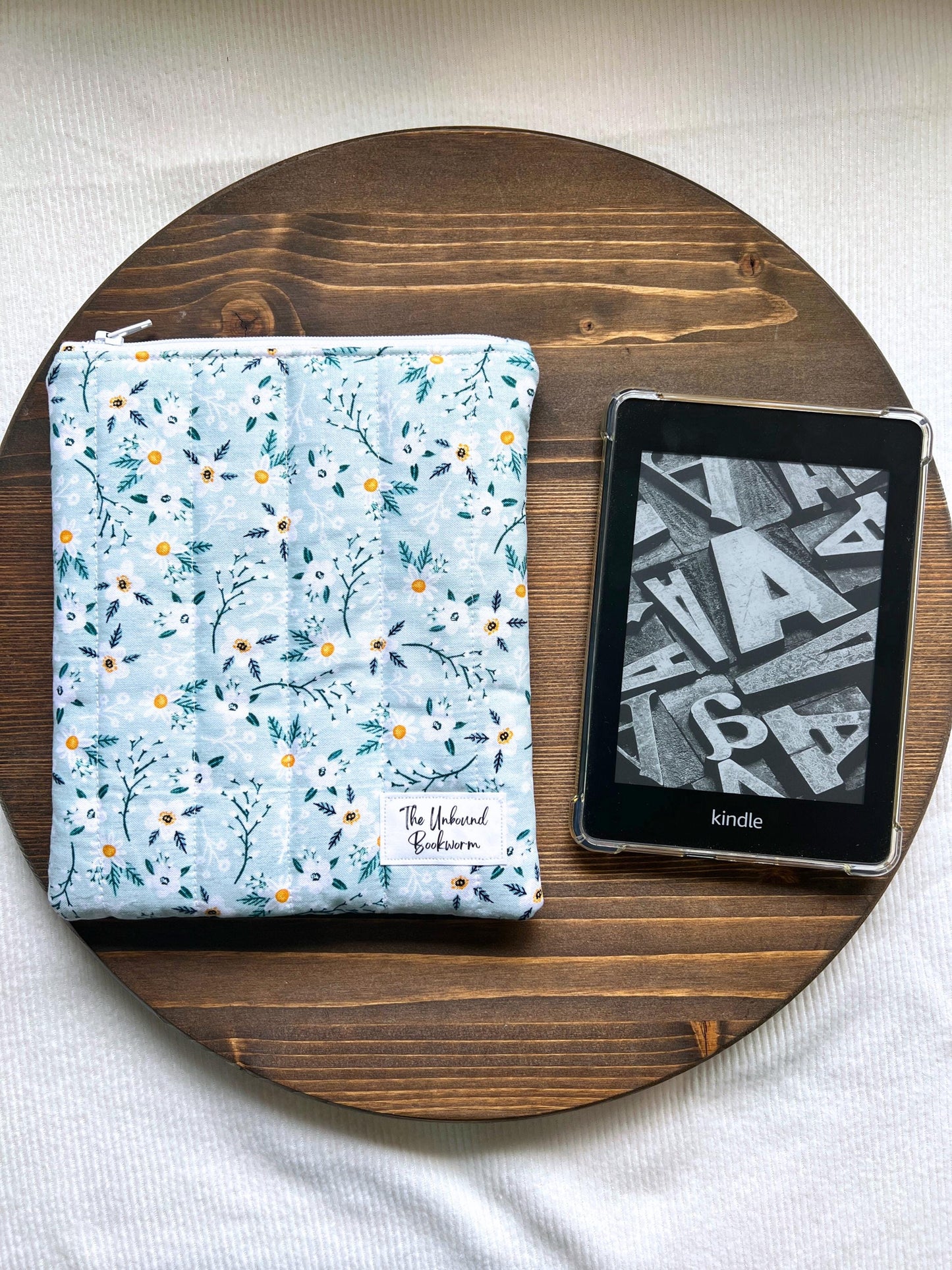 Mint Floral Kindle Sleeve